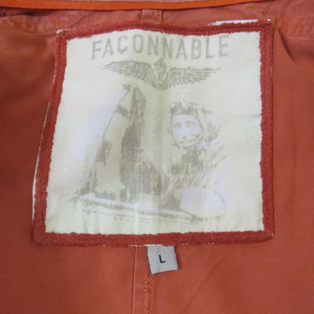 Faconnable Aviation Cadet Cotton Orange‎ Button Up Shirt